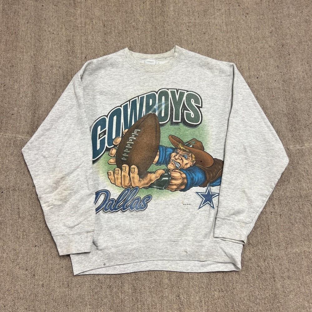Vintage Dallas Cowboys Sweatshirt Mens Large Gray 1990s NFL Salem